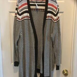Lane Bryant Striped Cardigan‎ with Red Highlights